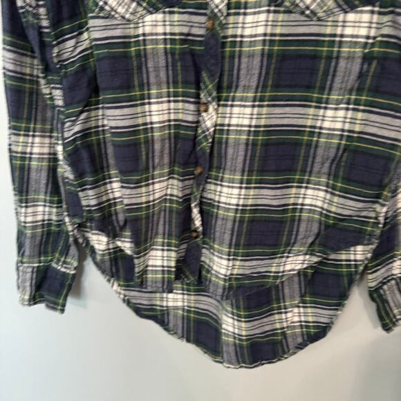 Abercrombie & Fitch Traditional Blue Plaid Button Down Shirt Women's Size Small - Picture 3 of 7